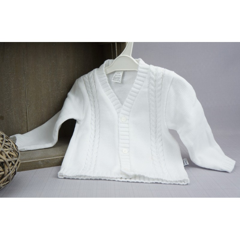 Gilet de cérémonie bébé garçon en coton blanc