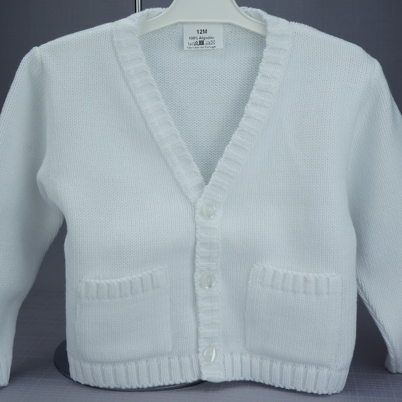 Gilet de cérémonie bébé garçon en coton blanc